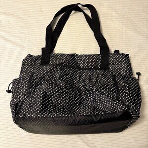 Thirty One Polka Dots Organizer Multi Pocket Gym Bag Soft Sided Black‎
